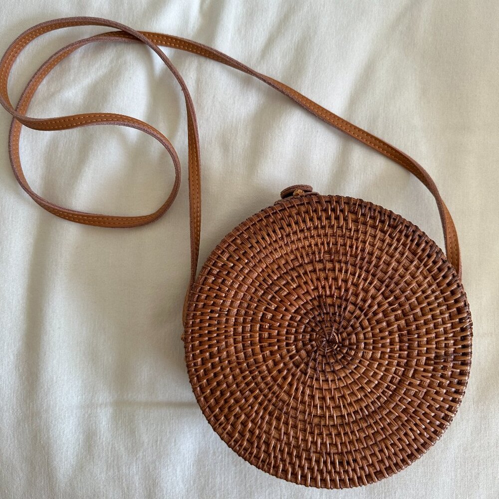Urban Outfitters Round Rattan Crossbody Purse